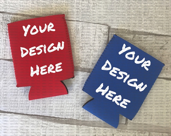 Red And Blue Colorful Can Holder Mockup Instant Download