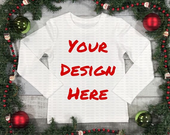 Long Sleeve White Shirt Holiday Mockup Instant Download Long Sleeve White Shirt Holiday Mockup Instant Download