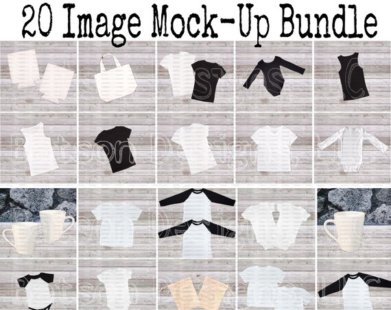 20 Image Mockup Bundle Clothing Cup Accessory Mock