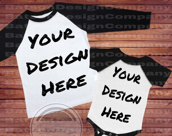 Adult And Baby Baseball Sleeve Set Mockup Instant Download