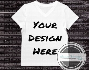 Download White Short Sleeve V-Neck Shirt Mockup Instant Download ...