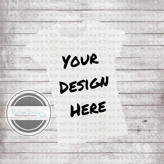 White Short Sleeve Scoop Neck Shirt Mockup Instant Download