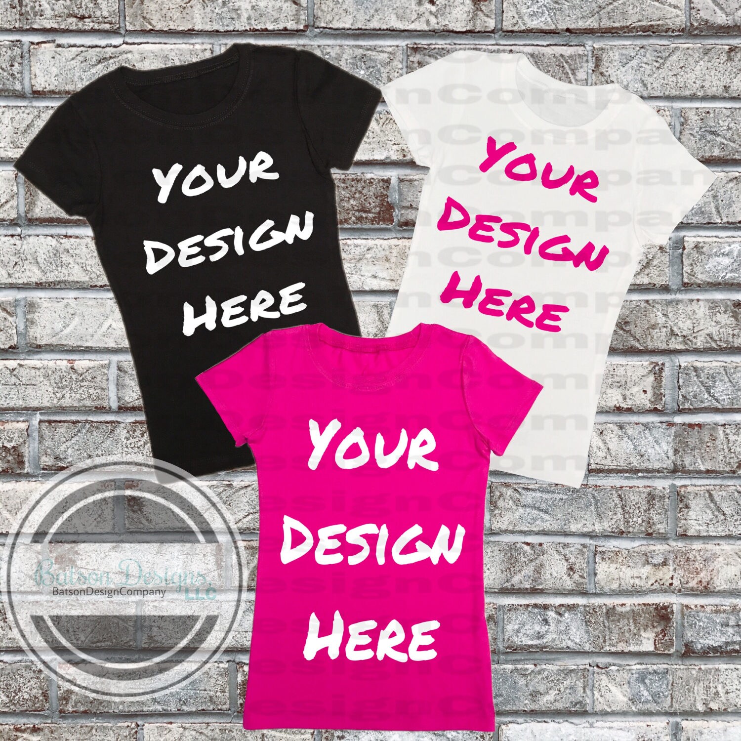 Download 3 Short Sleeve Shirts Mockup White Pink & Black Instant | Etsy