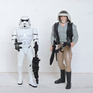 Lot of 2 Star Wars Action Figures - Stormtrooper and Rebel Fleet Trooper - 1990&#39;s Kenner Power of the Force