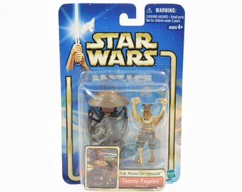 2002 Teemto Pagalies Star Wars Saga Series Action Figure - New On Card - The Phantom Menace