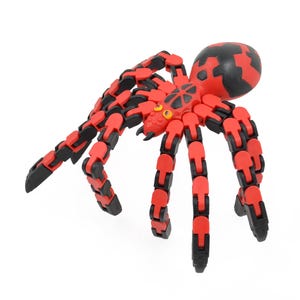 Vintage 1990s Klixx Spider Toy - Chase Toys Red and Black Spider Clicking Fidget Widget