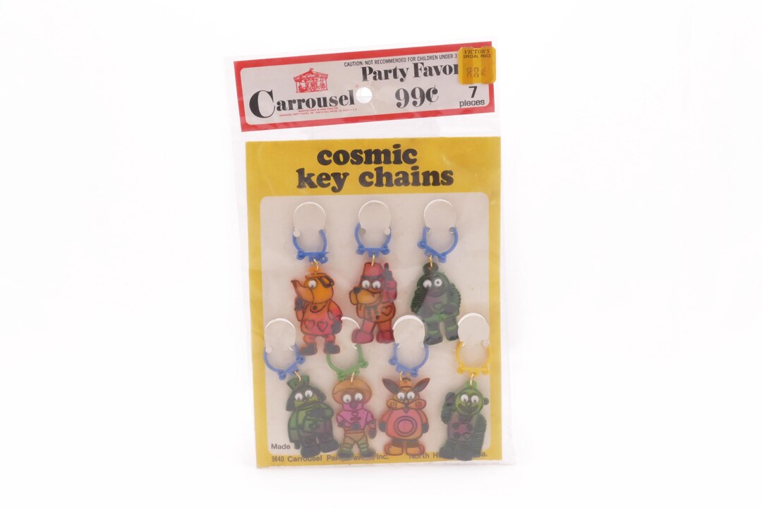 Vintage 1970s Carrousel Party Favors Cosmic Key Chains - Set of 7 ...