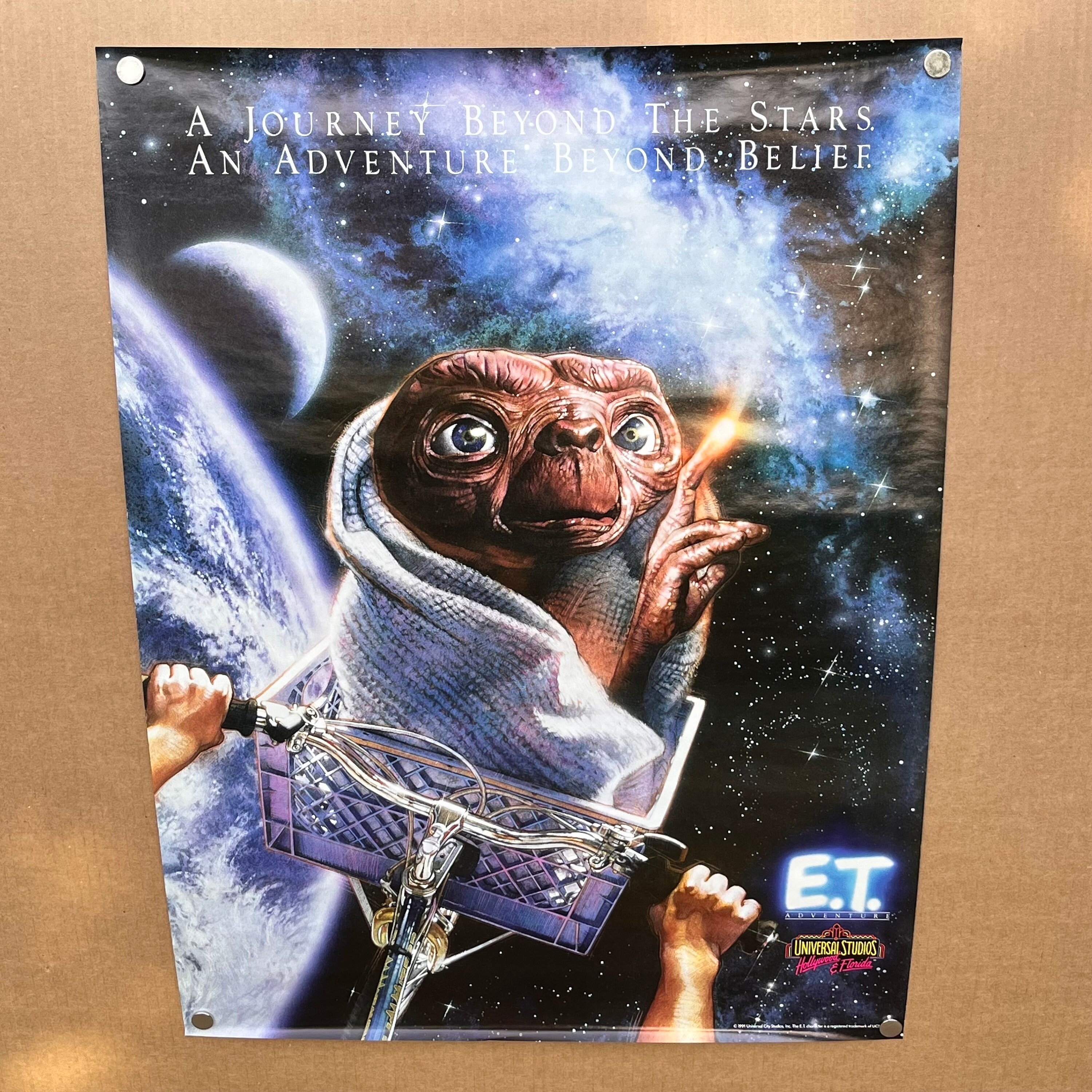 Vintage 1991 E.T. the Extraterrestrial Poster - Universal Studios