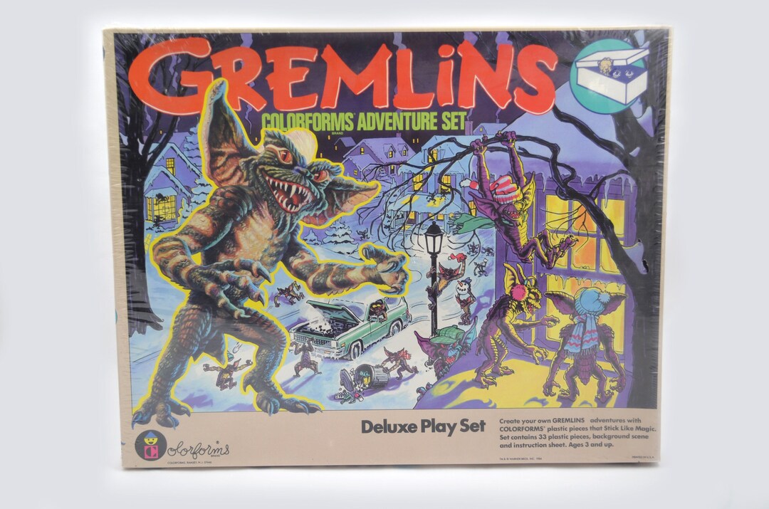 Vintage 1980's Gremlins Colorforms Adventure Set Deluxe Play Set Sealed ...