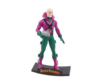 Lex Luthor 2003 DC Direct Super Friends Action Figure with Stand - Classic Animated TV Show Style