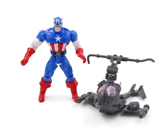Captain America Vintage 1997 ToyBiz Spider-Man Action Figure - Captain America with Transforming Hover Jet