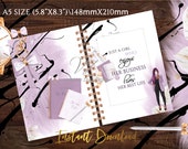 A5 Planner Cover Printable  - Fashion Girls, Boss Lady Dashboard Printable - Hair Skin Tone Filofax Refills A5 - pdf