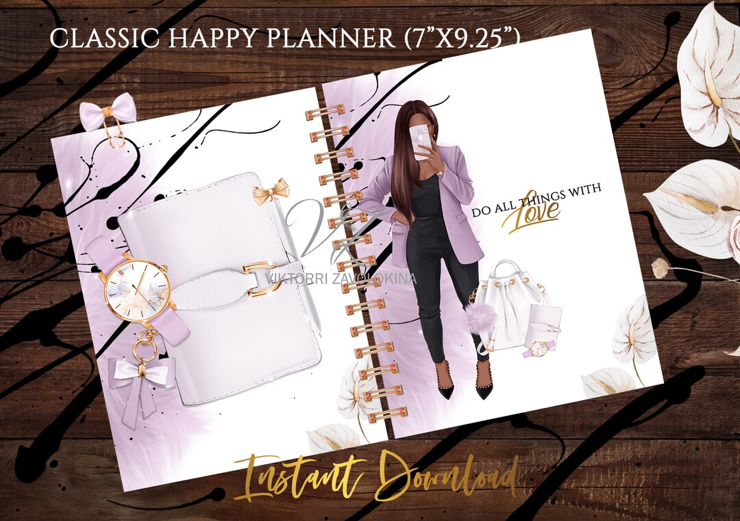 Happy Planner Cover Classic Printable Fashion Girls, Boss Lady