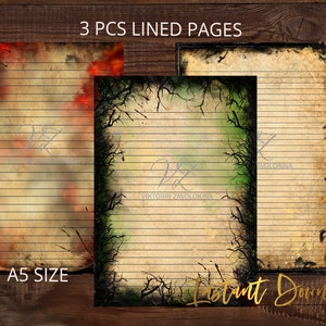 Printable Grimoire Journal Pages - Blank Book of Shadows Pages - Witch Notes Pages Printable - 3 pcs pages