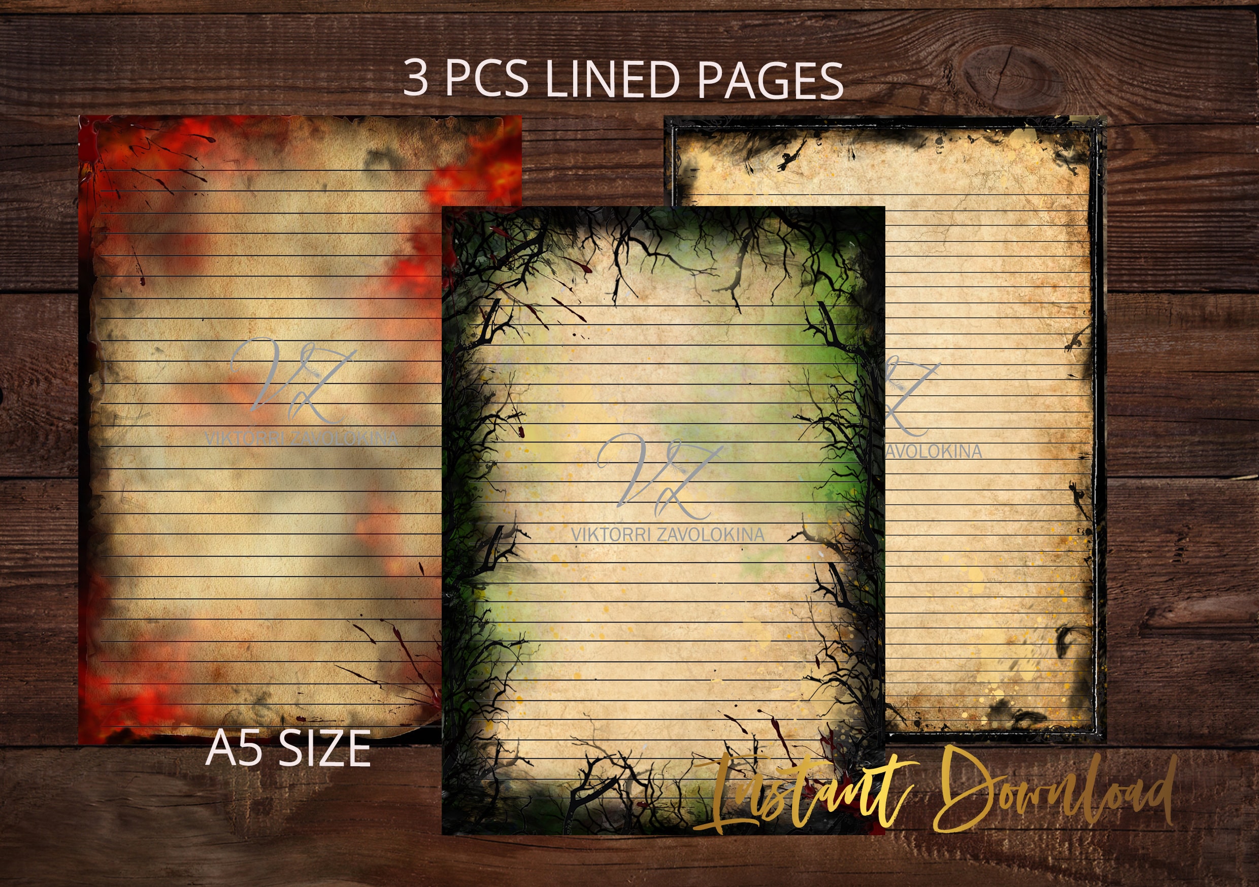 Printable Grimoire Journal Pages - Blank Book of Shadows Pages - Witch ...