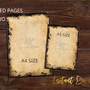 A5 / A4 Printable Grimoire Journal Pages - Blank Book of Shadows Pages - Witch Notes Pages Printable - Lined Writing Journal Paper