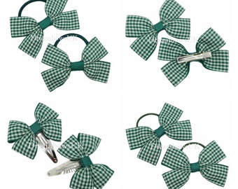 Gingham School Streamer Hair Ribbons Bobbles