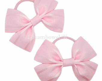 Complete Her Look with Baby Pink Organza Hair Bows on Thick bobbles!