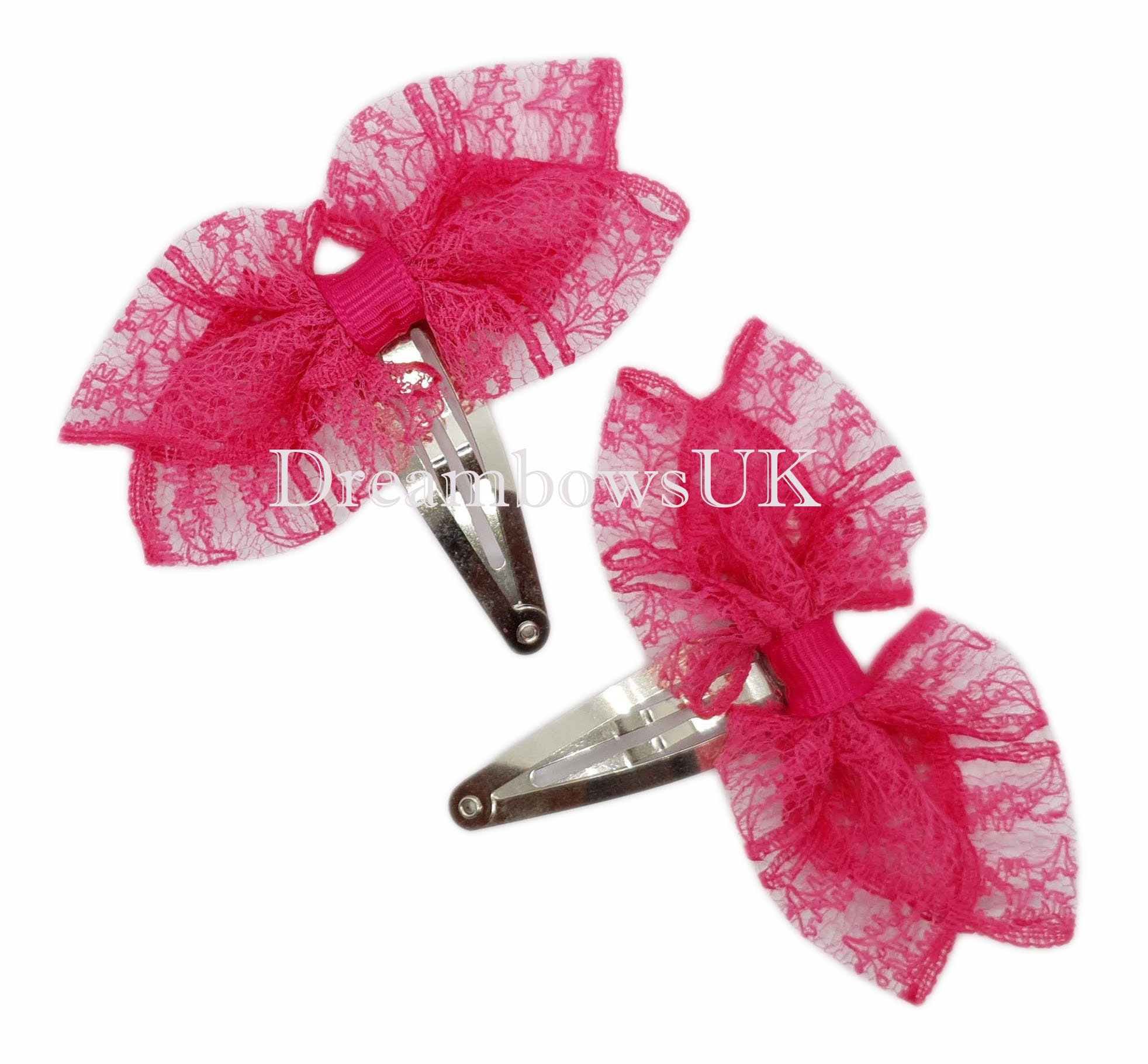 Cerise pink lace hair accessories dark pink lace bows hair Etsy