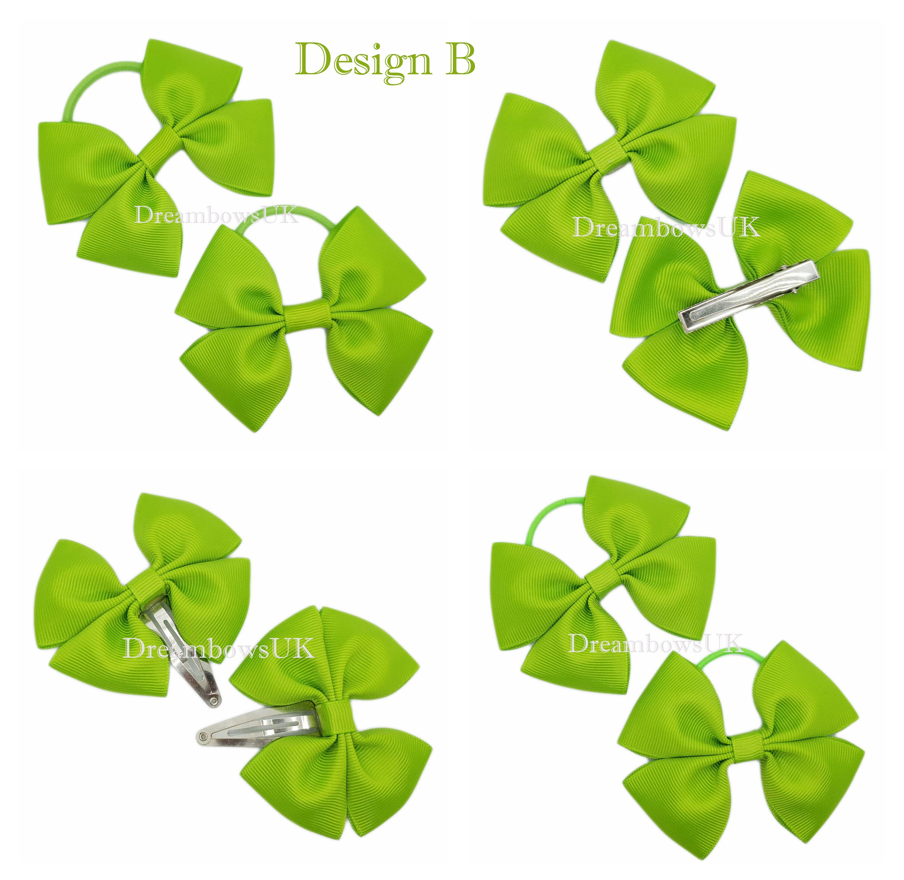 Lime Green Grosgrain Ribbon Hair Bows Lime Green Hair Etsy UK