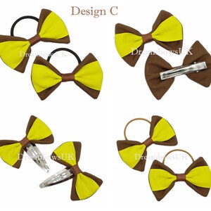 Braunes und gelbes Grosgrainband Haarschmuck Schleifen Bommeln | Etsy