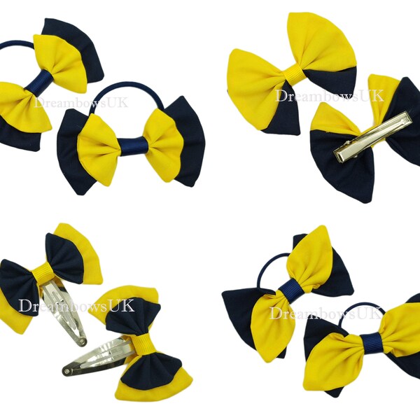 Navy and Yellow Hair Accessories Etsy