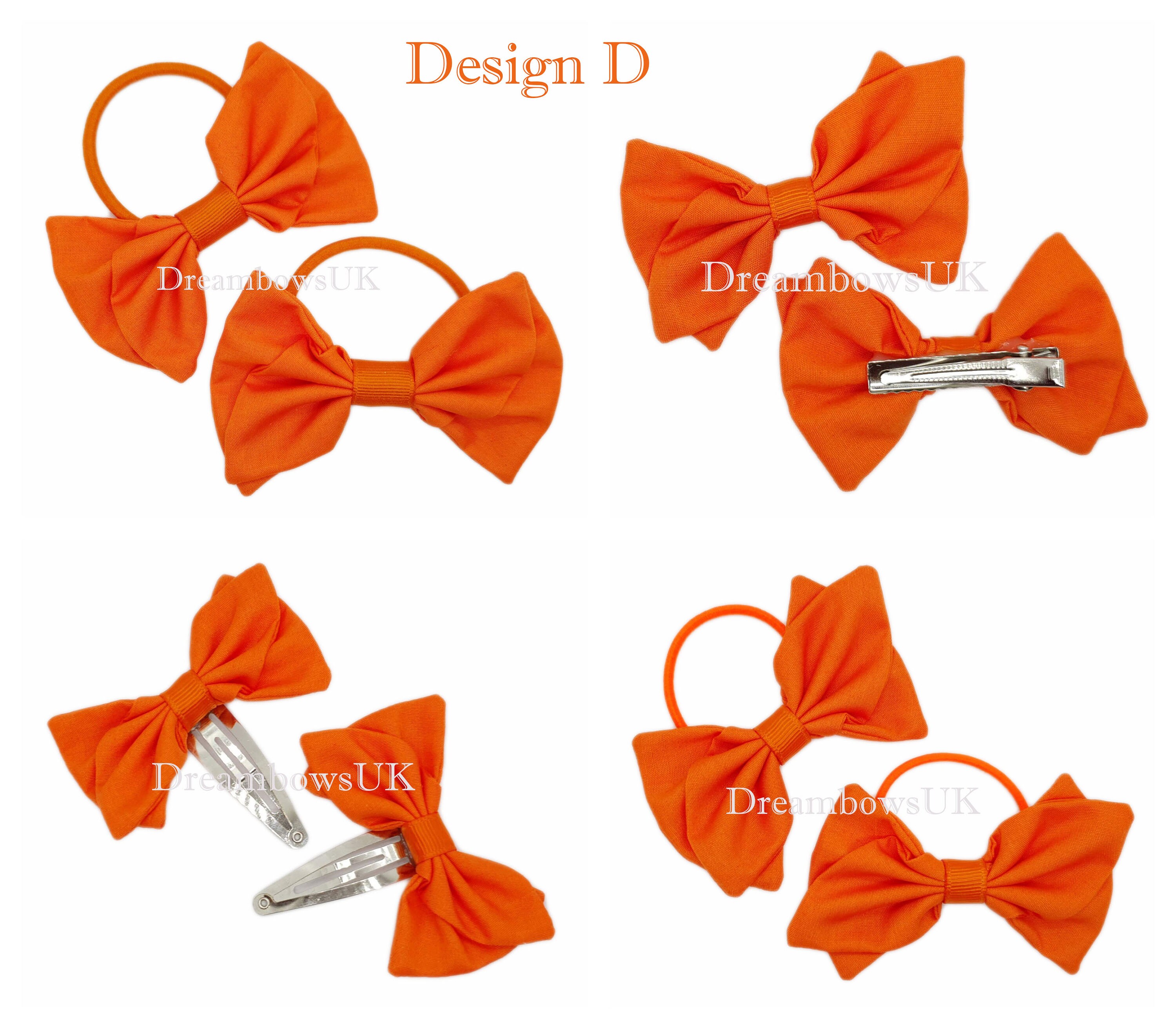 Orange fabric hair bows/accessories plain orange bows hair Etsy