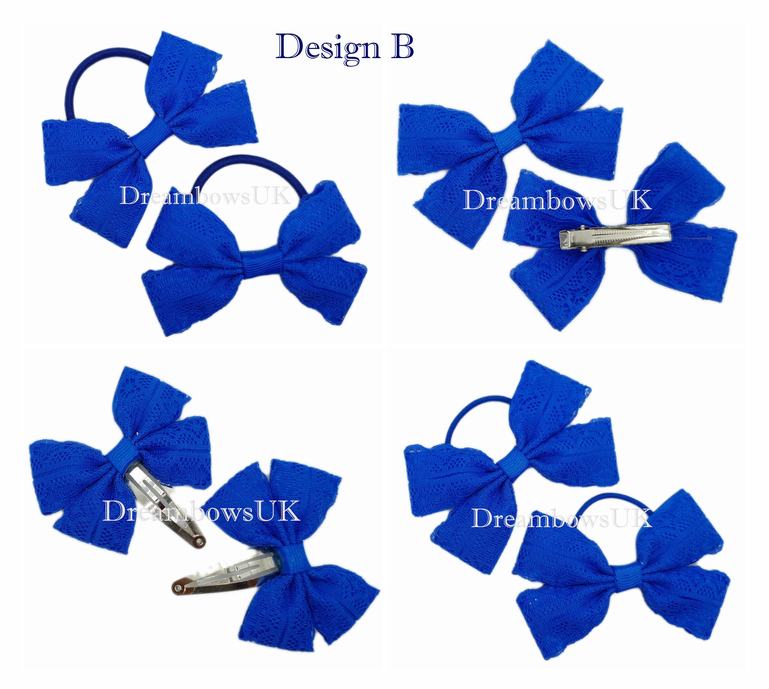Royal blue lace hair bow/accessories Girl royal blue school Etsy