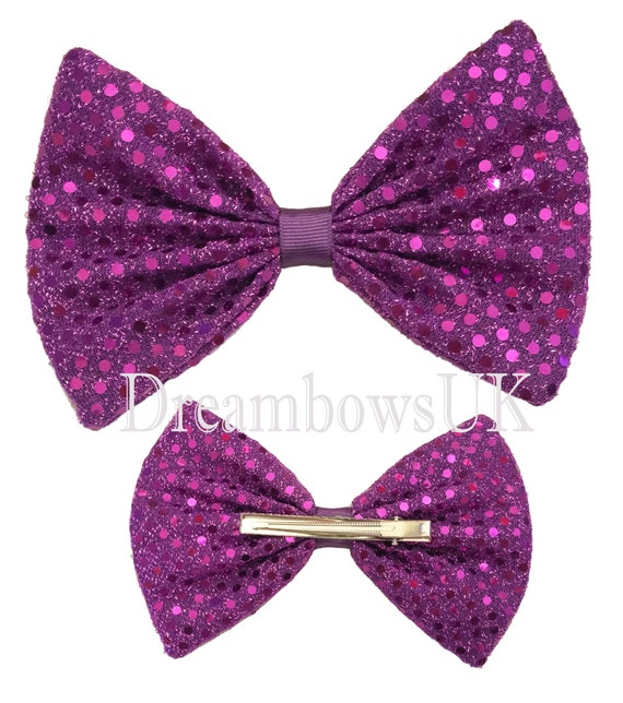 Hair Bow with Diamante/'s /& Crocodile Clip Different Colours Available