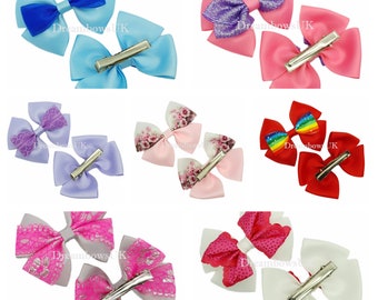 Ribbon hair bows on alligator clips, one off unique designs