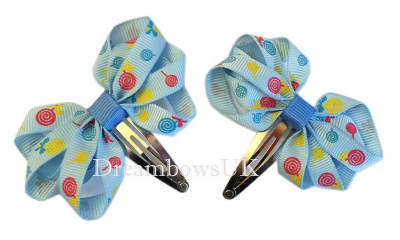 Baby Blue Novelty Hair Bows Snap Clips Baby Hair Clips Hair Etsy
