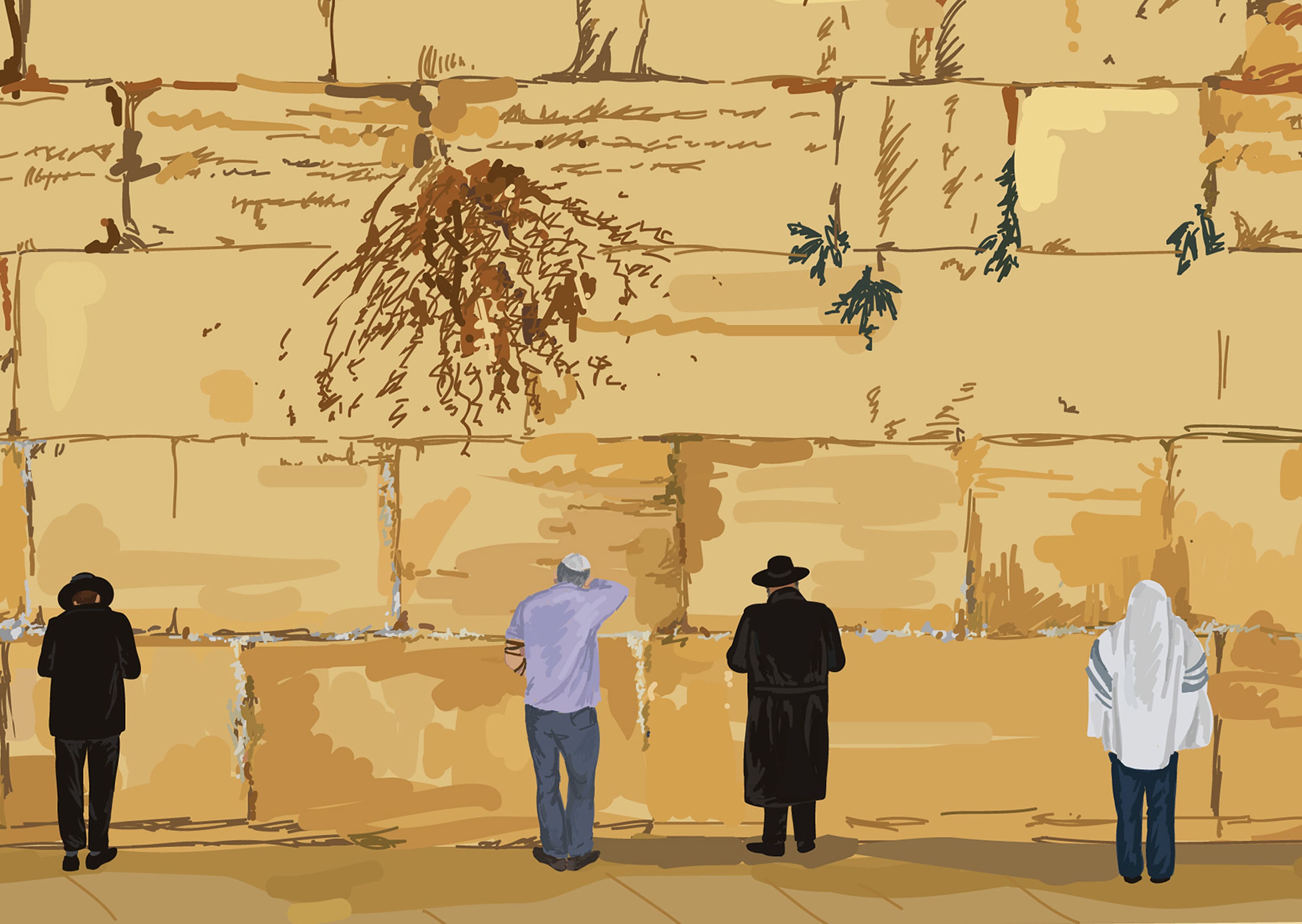 Jerusalem, Wailing Wall, Israeli Art, Jewish Wall Art, Printable Wall
