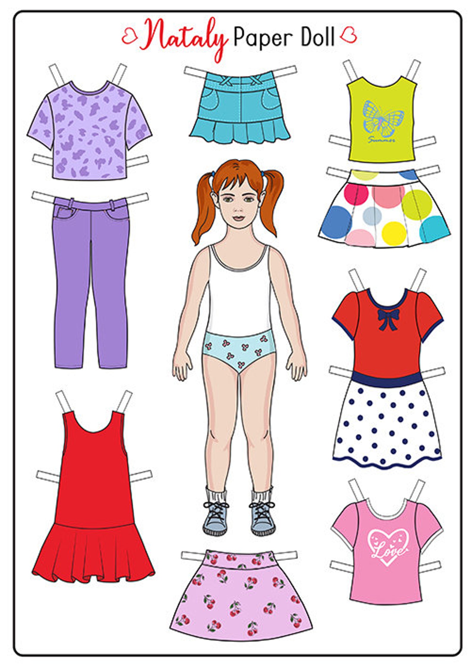 Paper Doll, Doll Clothes, Printable Paper Doll, Children's Crafts Toys