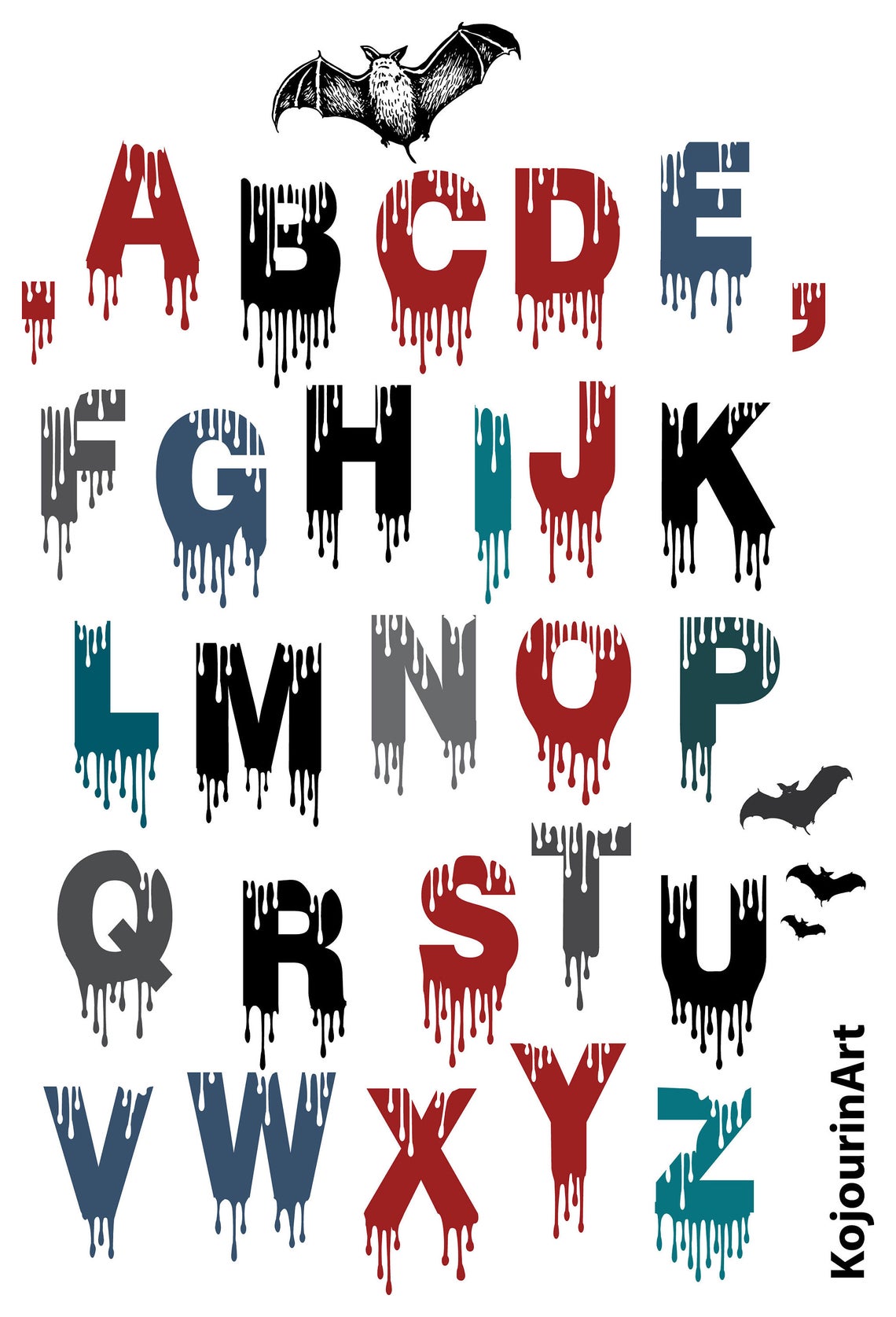 Halloween Alphabet Clip Art Halloween Clip Art Alphabet | Etsy