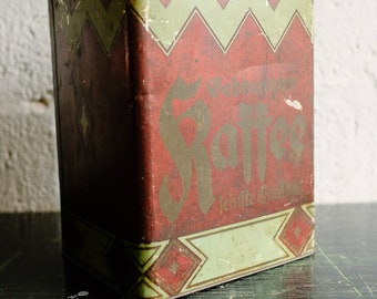 Large Decorative Vintage German COFFEE METAL STORAGE Metal Tin Canister 1930s