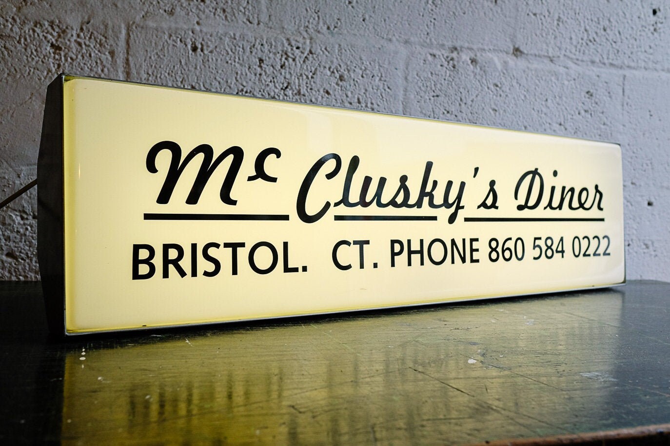 VINTAGE American DINER LIGHTBOX Bristol Connecticut Industrial