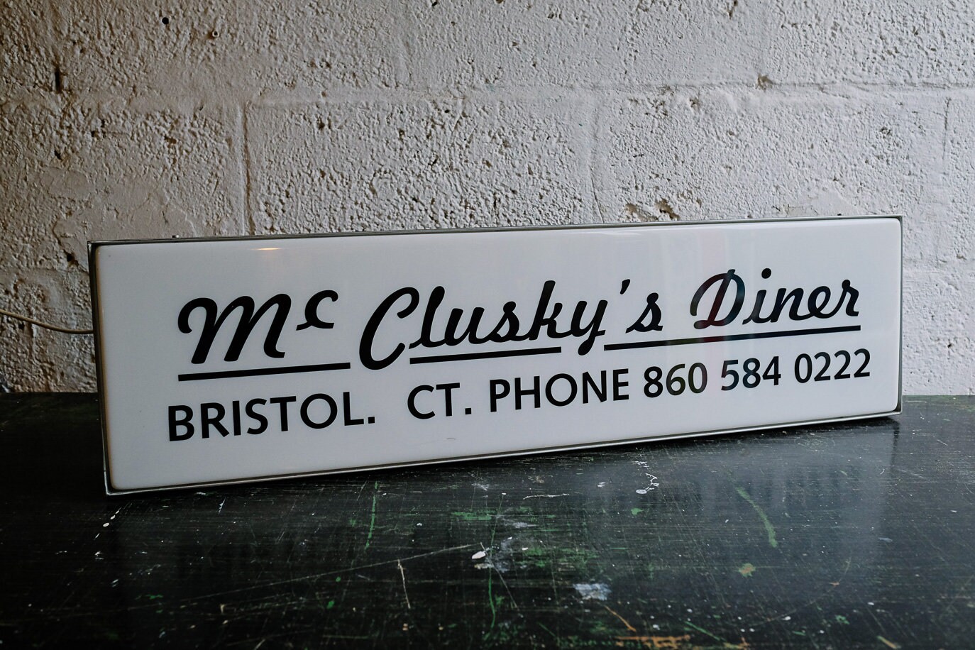 VINTAGE American DINER LIGHTBOX Bristol Connecticut Industrial