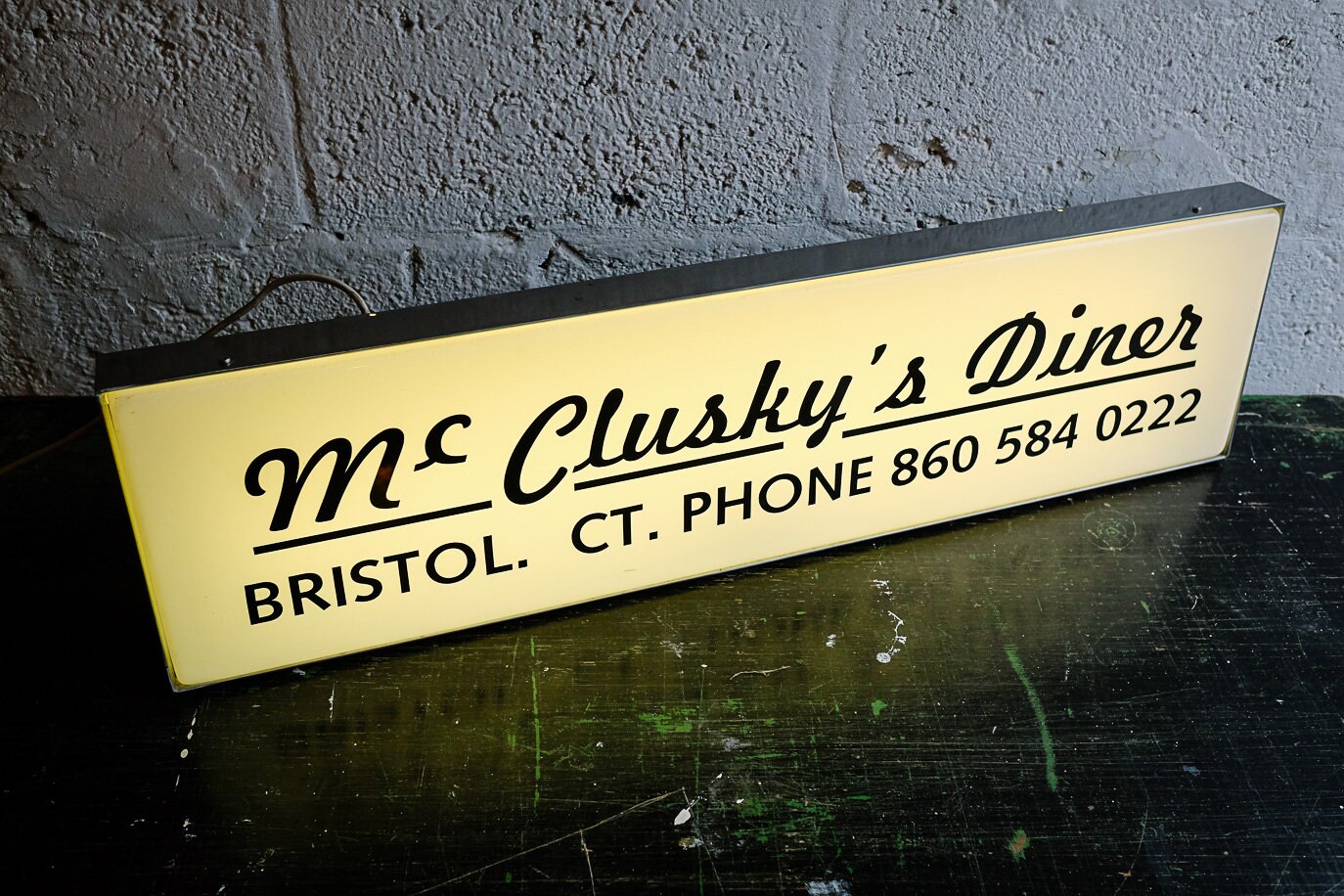 VINTAGE American DINER LIGHTBOX Bristol Connecticut Industrial