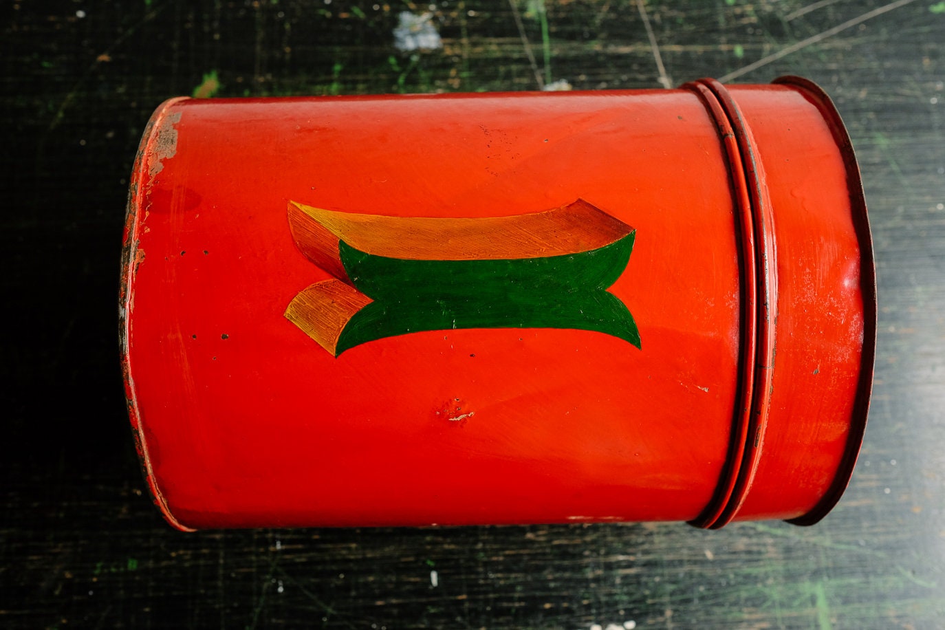 Pair of Decorative Vintage METAL STORAGE Metal Tins Canisters