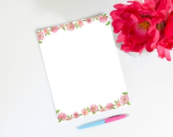 printable stationery etsy flower stationary
