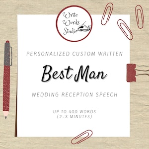 Custom Best Man / Groomsman Speech - Personalized Wedding Reception Toast
