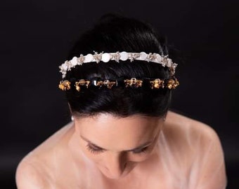 Chrystal baroque tiara, white black crystal headband that you’ll love! Click to explore more!