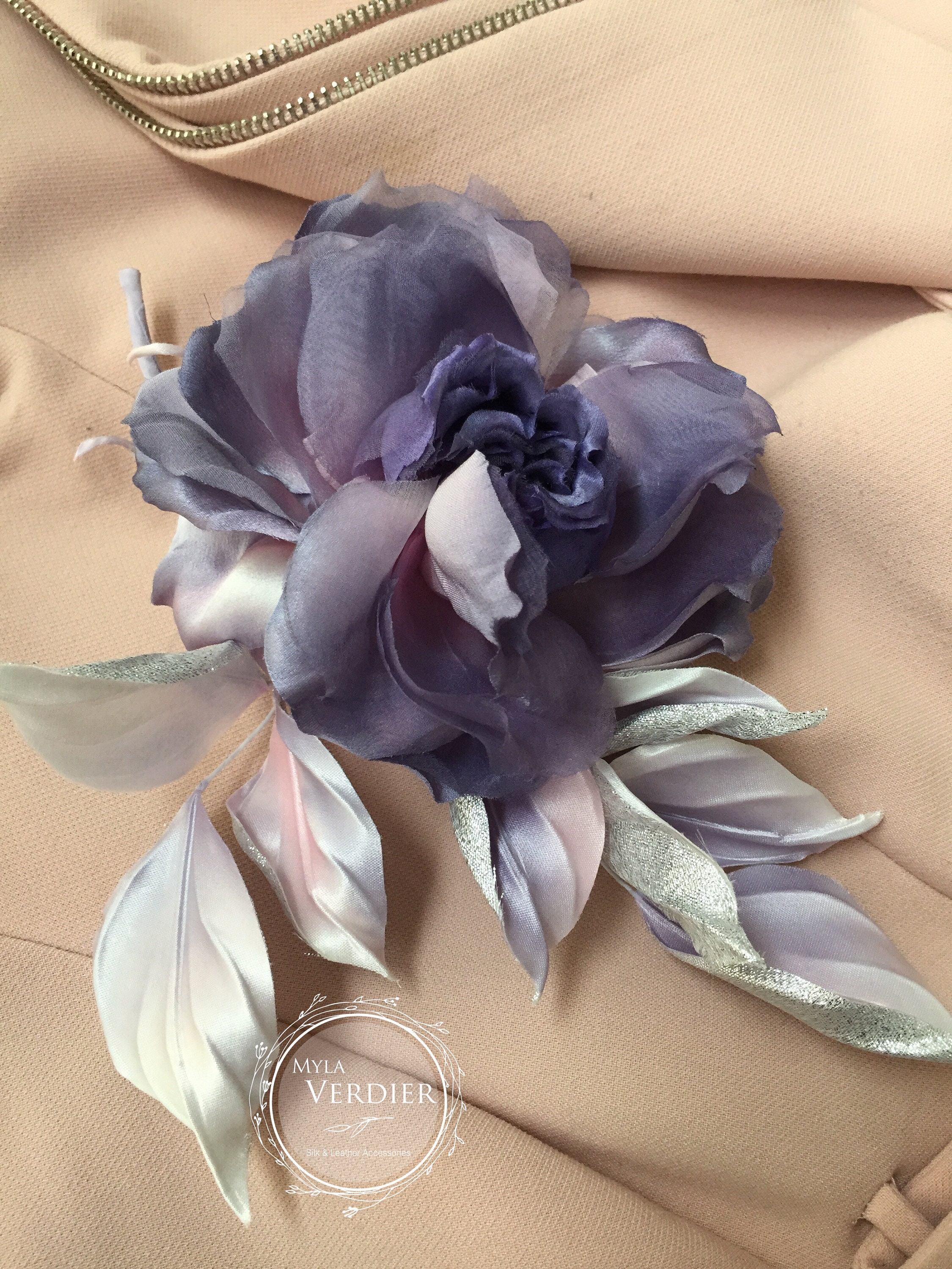 Silk flower brooch silk rose dress accessory fabric brooch Etsy