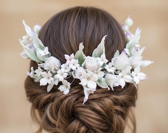 Flower crown, hairpiece wedding, wedding flower crown, wedding hair piece, boho floral crown, flower headpiece, hair accessories