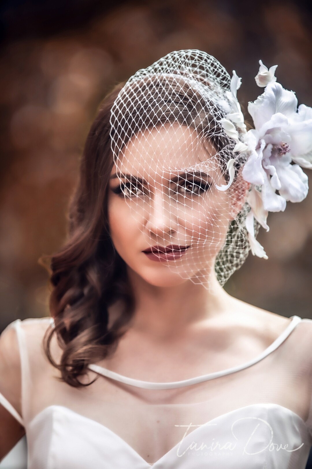 White Wedding Hairpiece, Bridal Headpiece, Hair Accessory, Wedding Hair