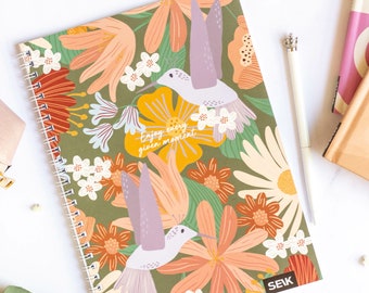 Bulletin Journal / gepunktetes Notizbuch mit Spiralbindung - Birdies
