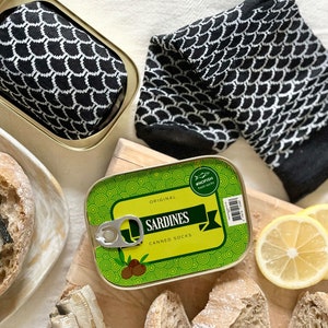French Sardine Socks | Canned Fish Socks | Fish Socks | Funny and Casual Socks for Gift (Unisex Sizes 35-46)