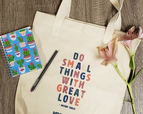 Do Small Things With Great Love Cotton Tote Bag Customizable