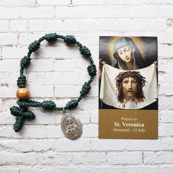 Saint Veronica Rosary Bracelet - with medal