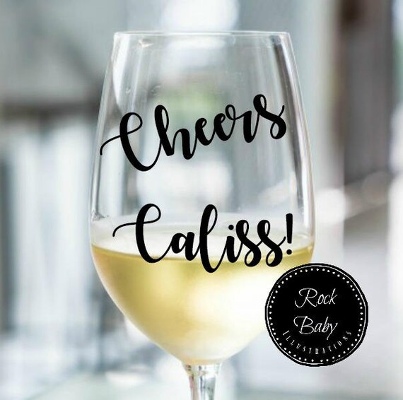 Wine cup Cheers a sticker decal to drink wine funny Etsy